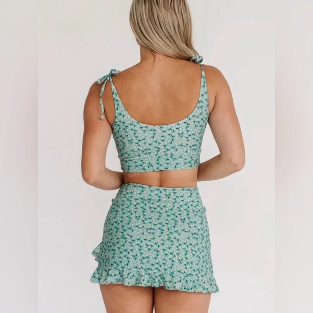 Lime Ricki Swim Ultra High Waist Skirt With Bottoms Tiny Floral, 2XL - Picture 8 of 9